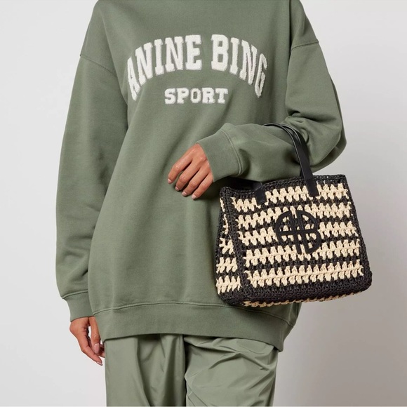 Anine Bing Small Rio Tote in Black / Tan - Picture 2 of 8